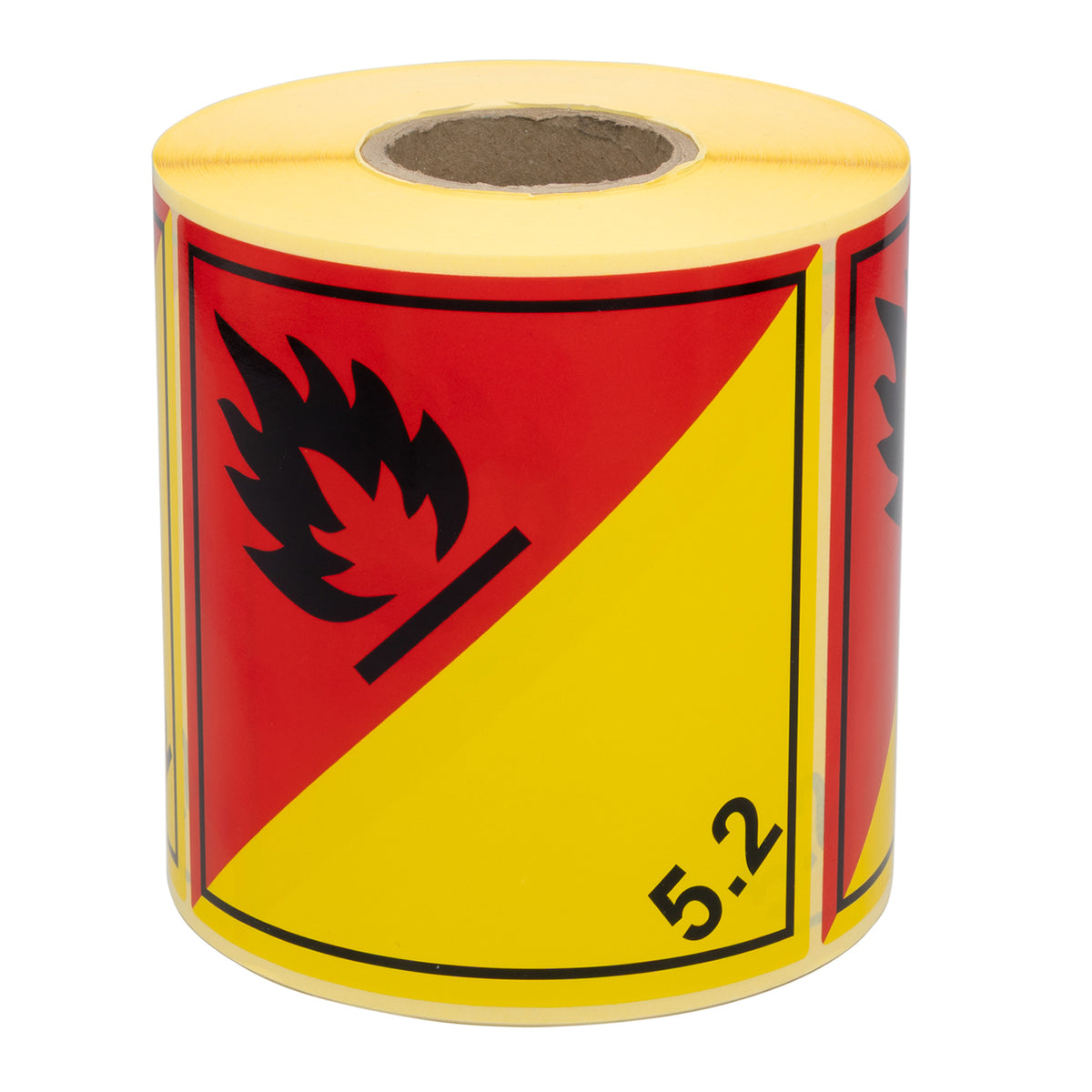 Gefahrgutetiketten Klasse 5.3 – Klasse 5.2 Organische Peroxide – 100 x 100 mm – 500 Stück