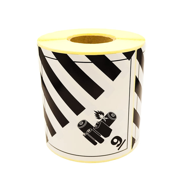 Warning Labels Class 9 Lithium Batteries Labels 100x100 500 per roll ...