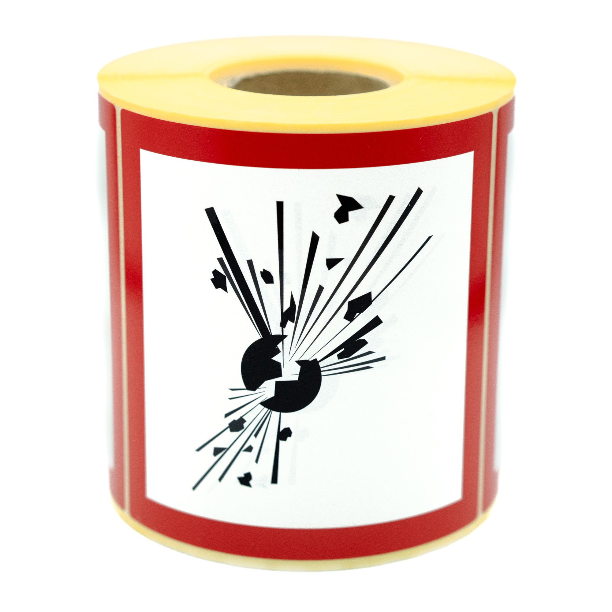 Warning labels GHS Symbol 01 Explosion Hazard 100x100mm 500 per roll ...