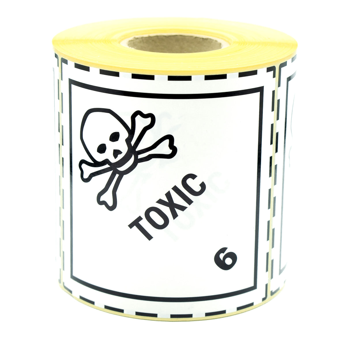 Etykiety ostrzegawcze Klasa 6 Substancje toksyczne 100x100 500 na rolkę
