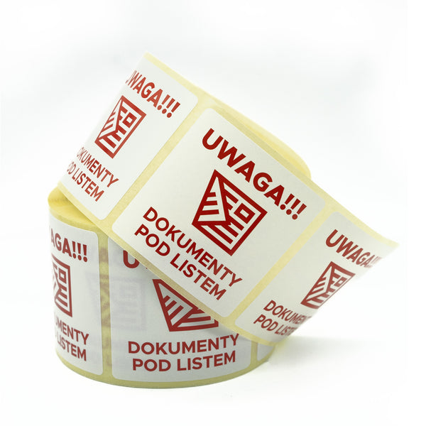 Self-adhesive warning labels- documents under the consignment note 50x ...