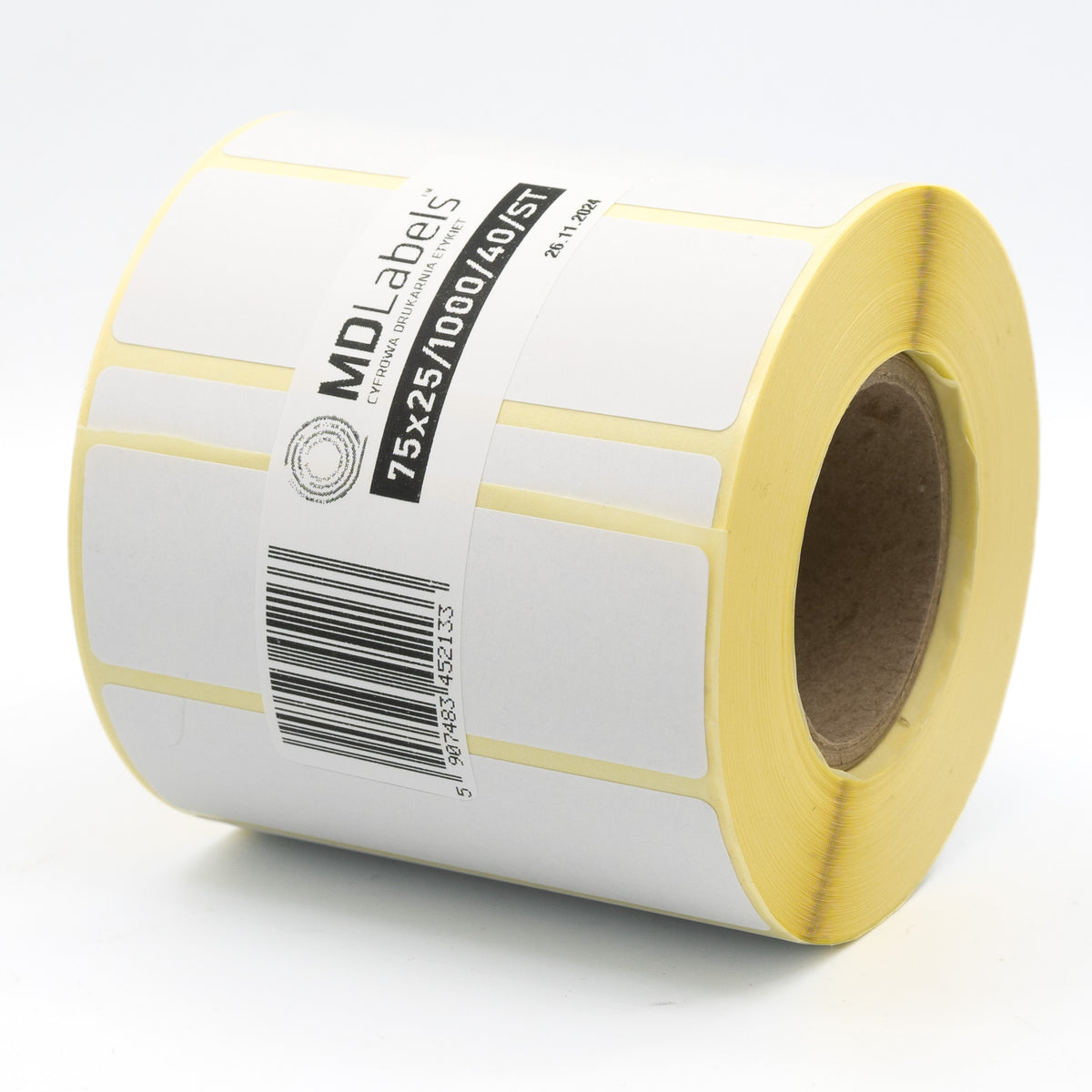 Thermal labels 75x25 mm 1000 per roll