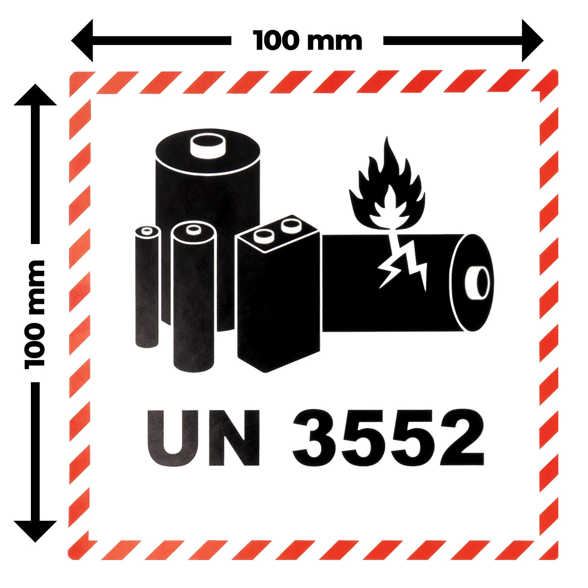 Warning labels UN3552 Sodium Ion Battery Labels 100x100 500 pcs