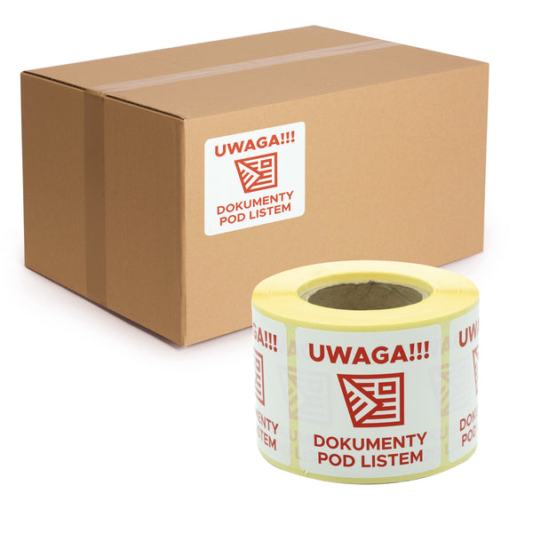 Self-adhesive warning labels- documents under the consignment note 50x ...