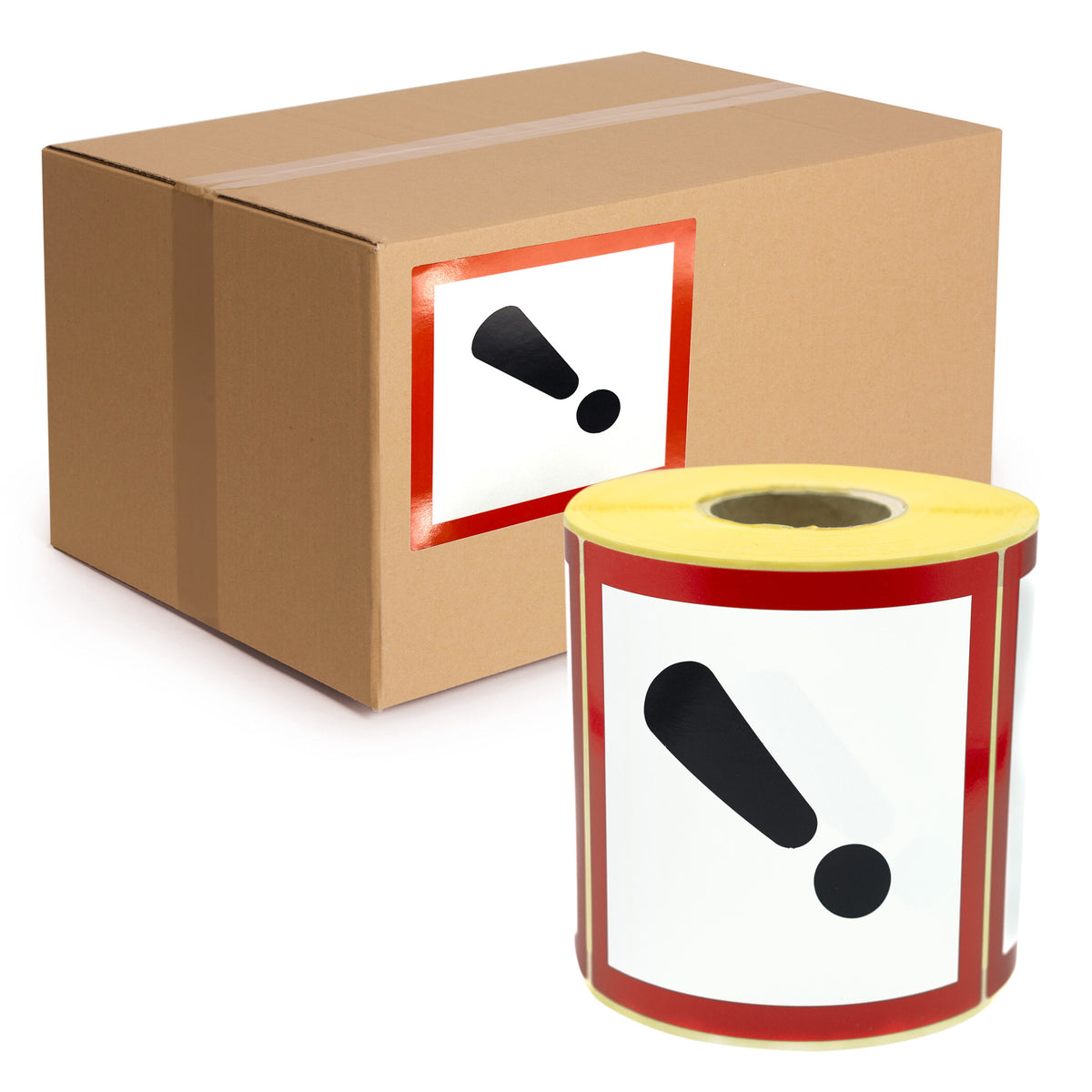 Warning labels GHS Symbol 07 Harmful to Health 100x100mm 500 per roll