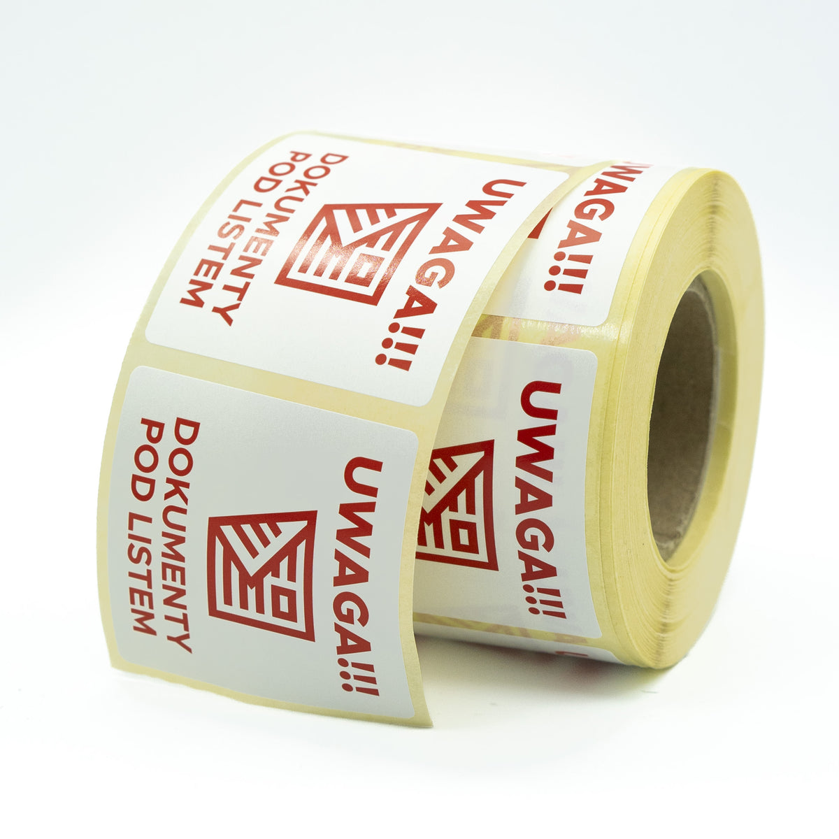 Self-adhesive warning labels- documents under the consignment note 50x50mm 500 per roll