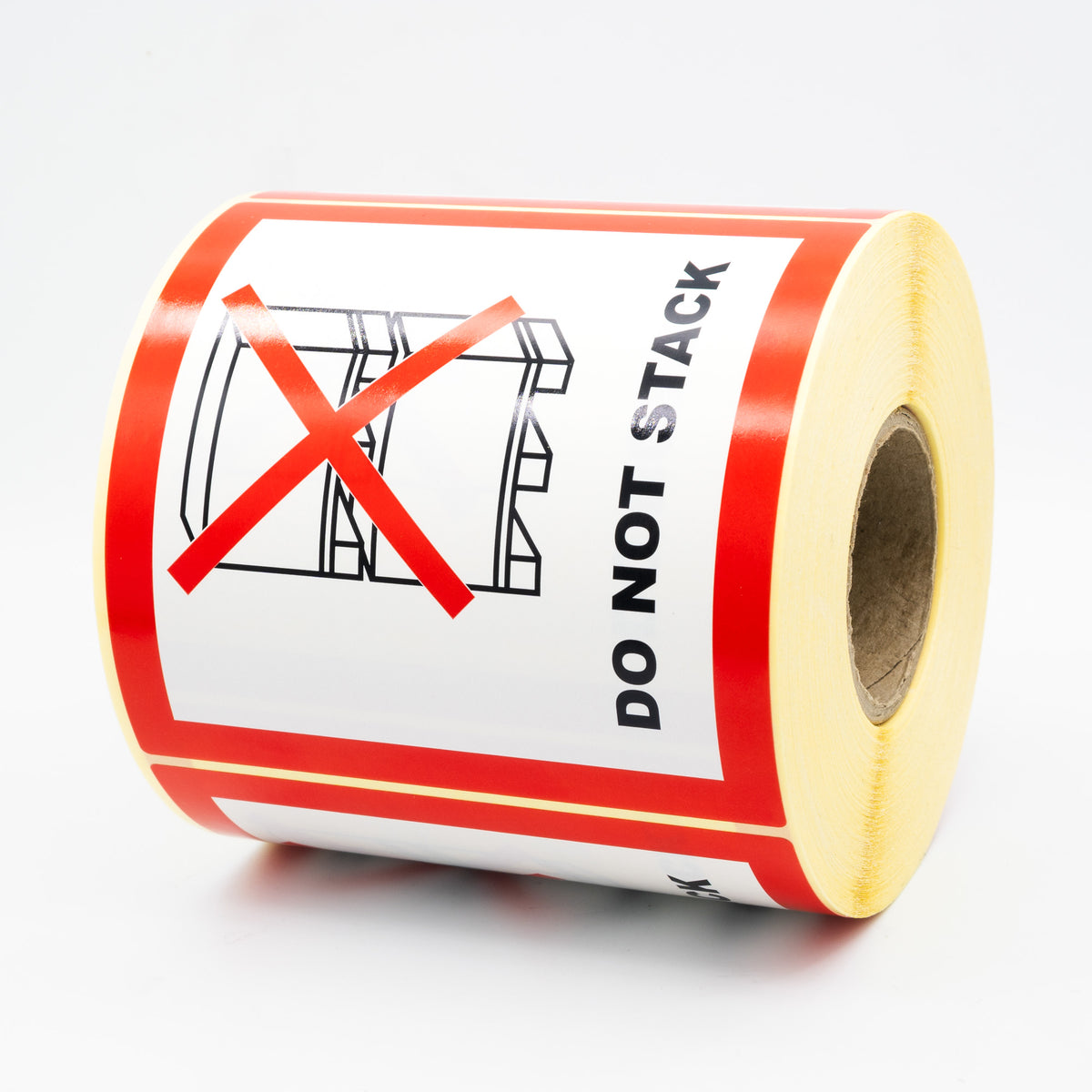 Warnetiketten auf Rolle, 100 x 100 mm – 500 Stück – NICHT STAPELN 100x100 500 Stück