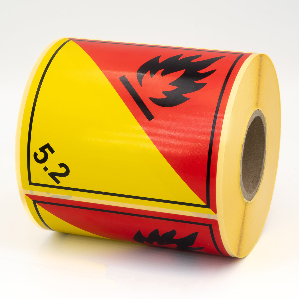 Gefahrgutetiketten Klasse 5.3 – Klasse 5.2 Organische Peroxide – 100 x 100 mm – 500 Stück