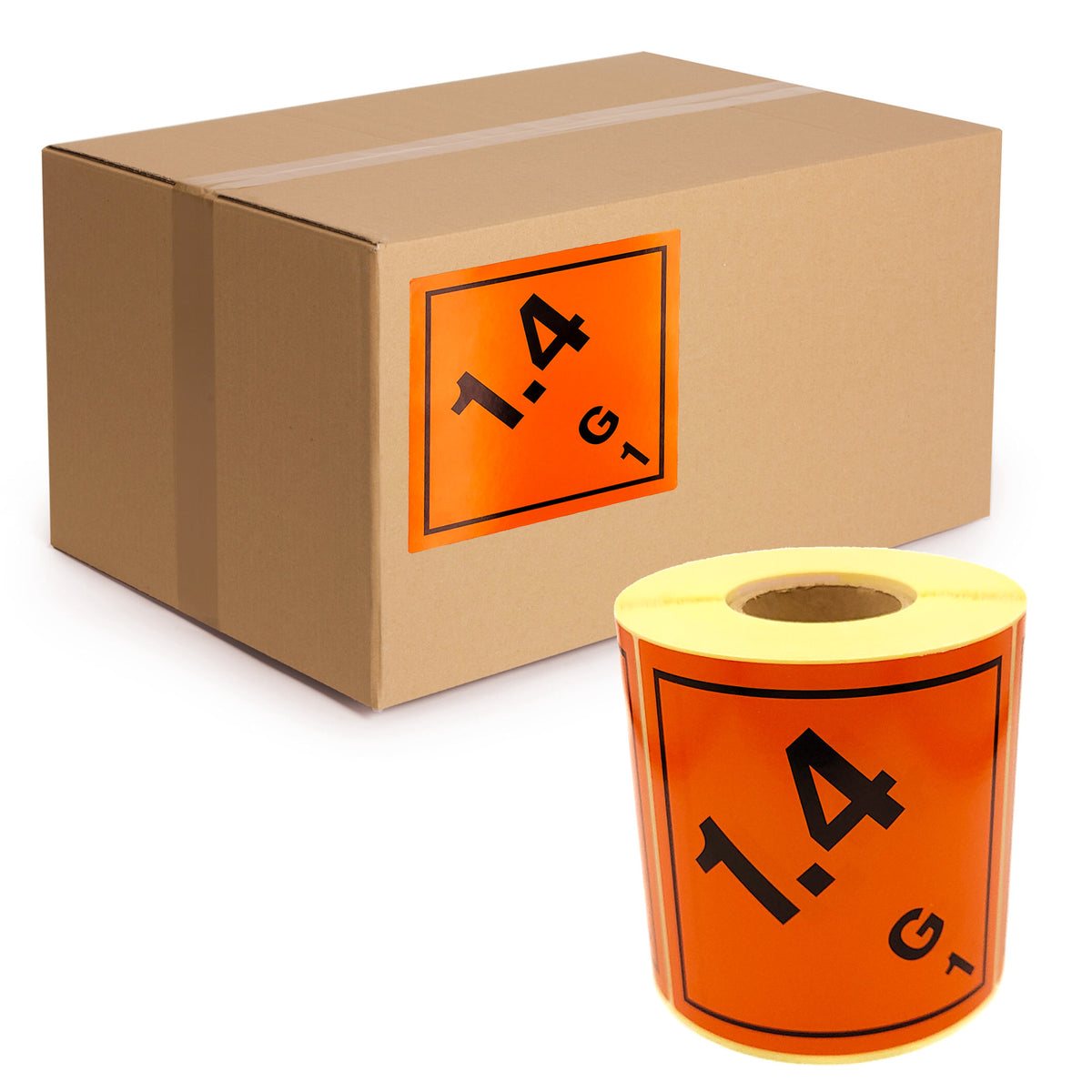Warning Labels Class 1.4 G Materials and Objects that pose only a low risk of explosion Transport Stickers 100x100 500 per roll