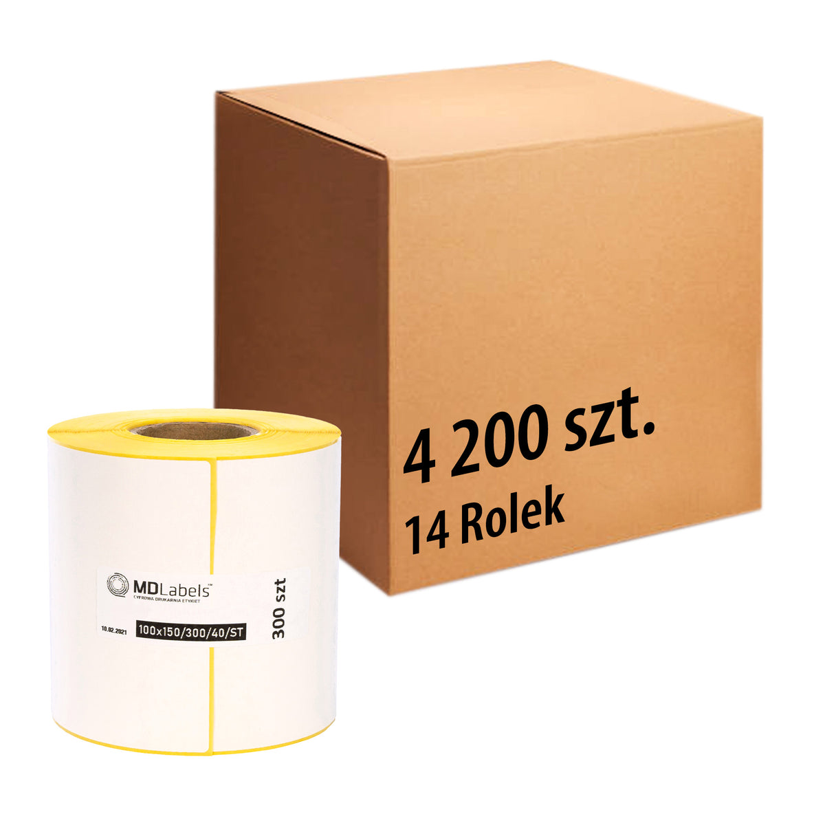 Etiquettes thermiques 100x150mm 300' 14 rouleaux- 4200 pcs d'étiquettes