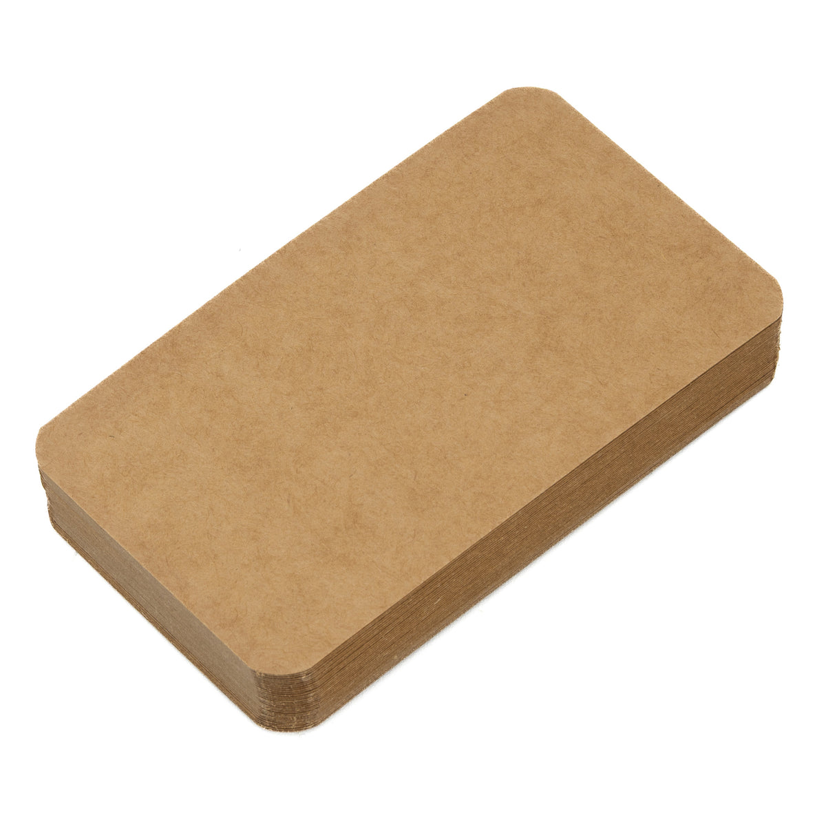 120 Blank Kraft Paper Cards 50 x 90 mm - Brown Writable Cards with Rounded Corners