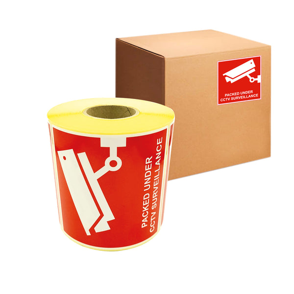 Self-adhesive warning labels - Packaged under camera surveillance! - 9 ...