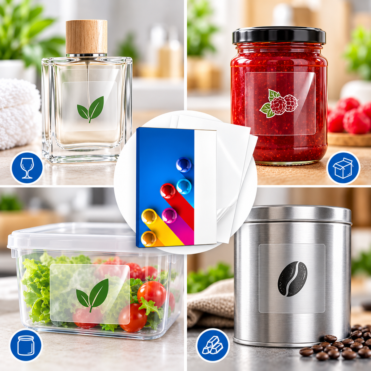 Transparent A4 Adhesive Labels – 25 Sheets, Glossy PET Film for Laser Printers