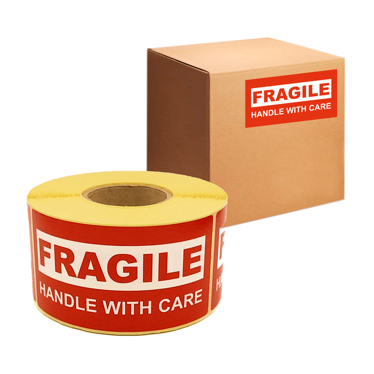 Étiquettes d'avertissement en rouleau 100 x 50 mm- Fragile Manipuler avec précaution 500 pcs