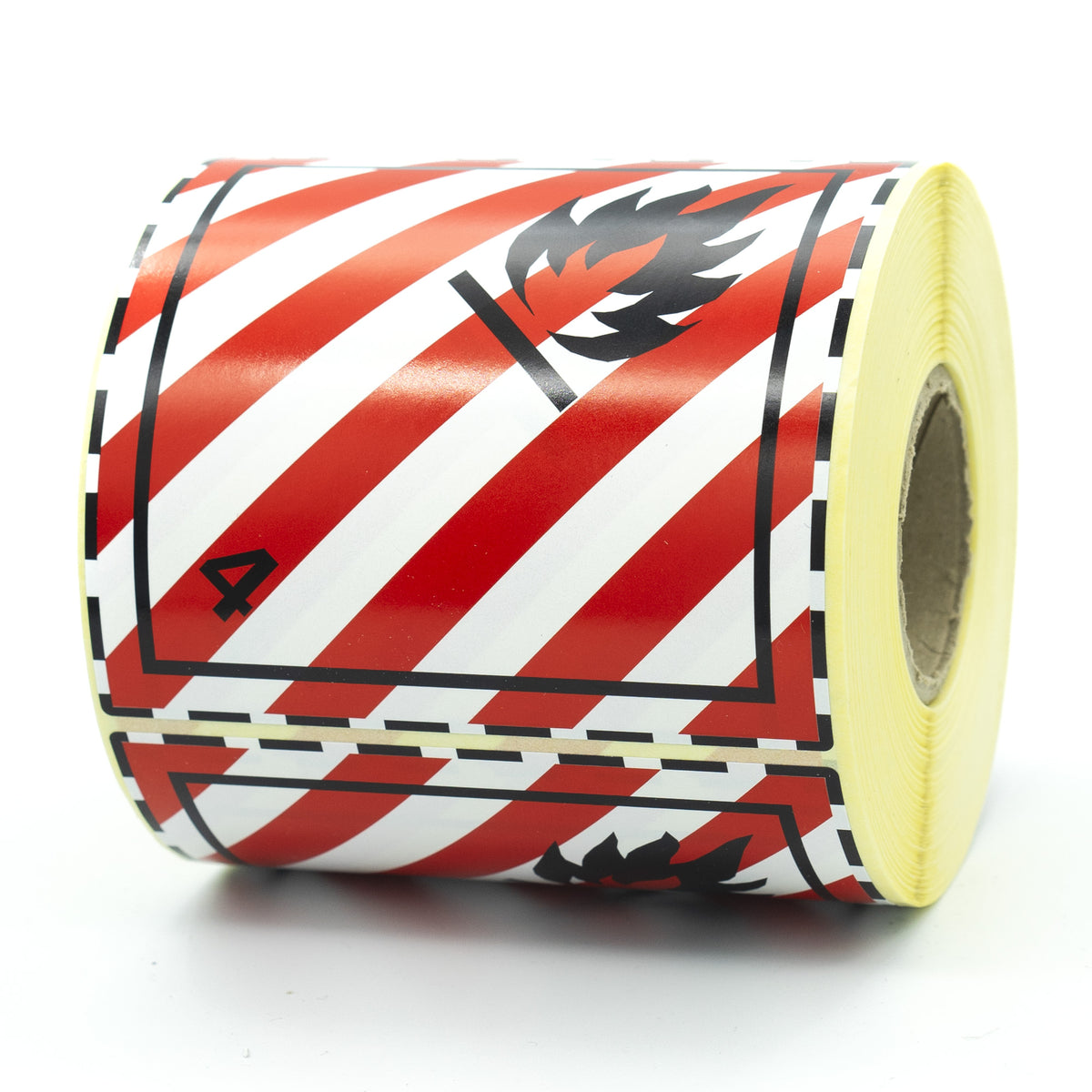 Warning Labels Class 4.1 - Flammable Solid Materials - Transport Stickers- 100x100 500 per roll
