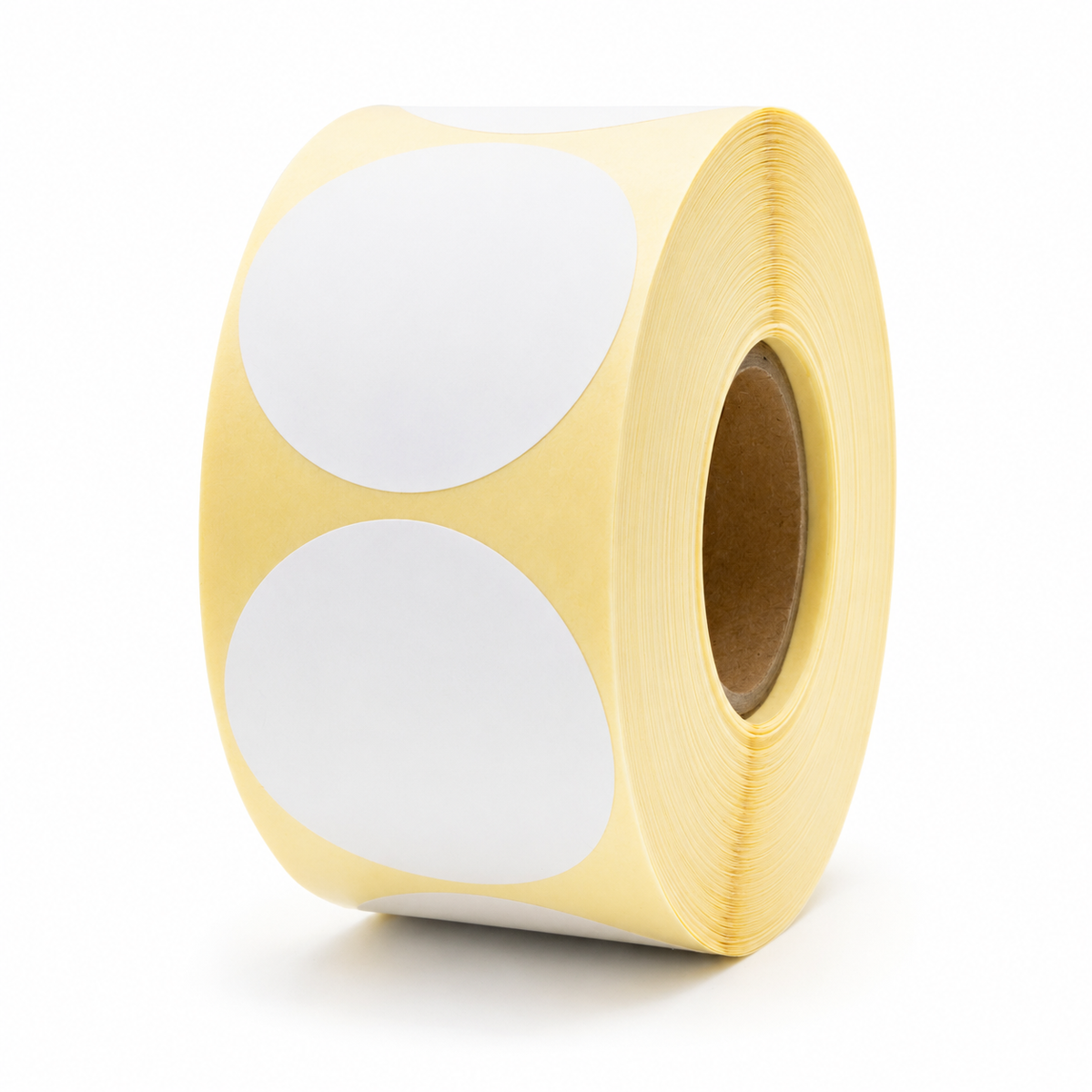 Runde selbstklebende Thermoetiketten Ø70 mm – 1000 Stück pro Rolle, 40 mm Kern