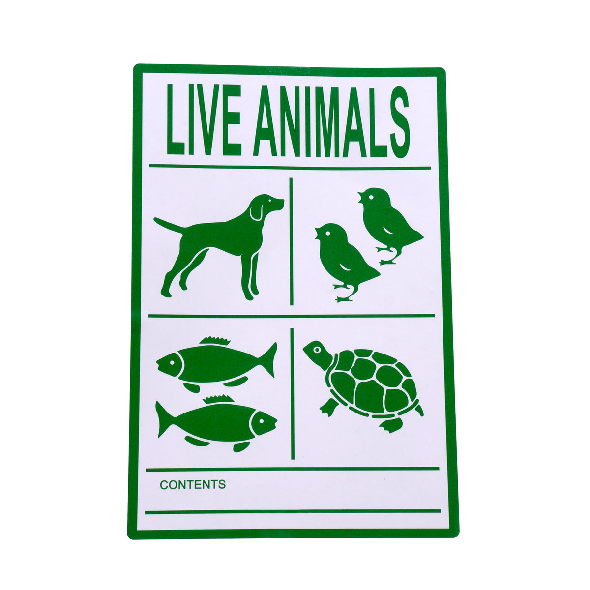 Étiquettes d'information - Contient des animaux vivants - Animaux vivants - 100 x 150 mm - 50 autocollants de transport pour l'expédition