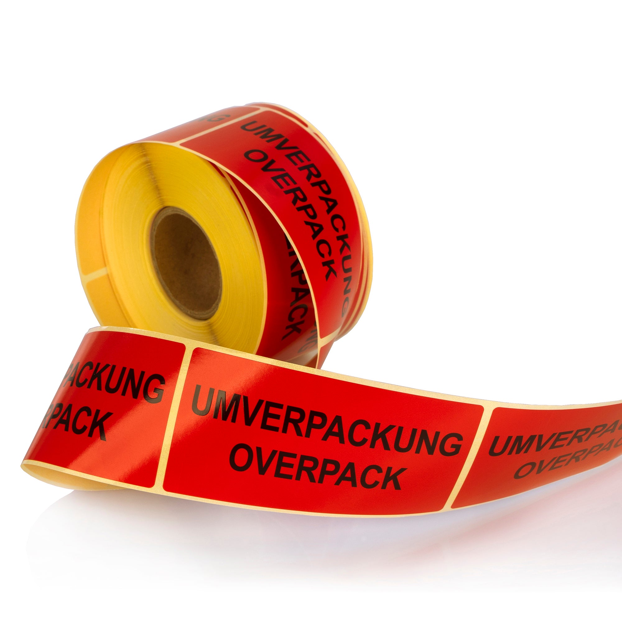 Overpack Sticker Label Warning Labels on Roll 100 x 50 mm Umverpackung Overpack 500 pcs - MD ...