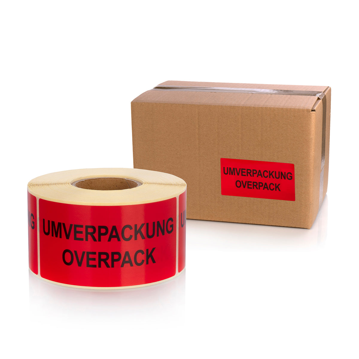 Overpack Pallets Sticker Warning Labels on Roll 100 x 50 mm Umverpackung Overpack 500 pcs - MD ...