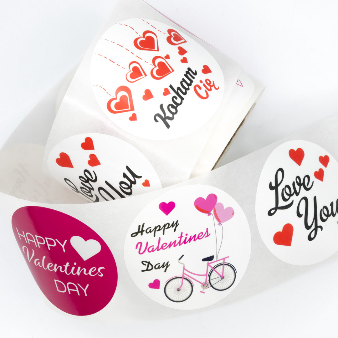 Occasional labels on self-adhesive foil - Valentines Day Stickers - FI 45 mm 200 pcs