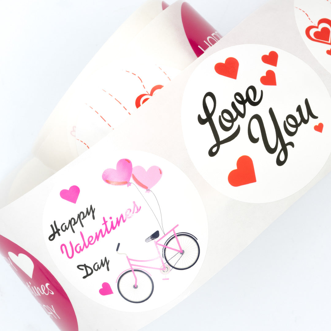 Occasional labels on self-adhesive foil - Valentines Day Stickers - FI 45 mm 200 pcs