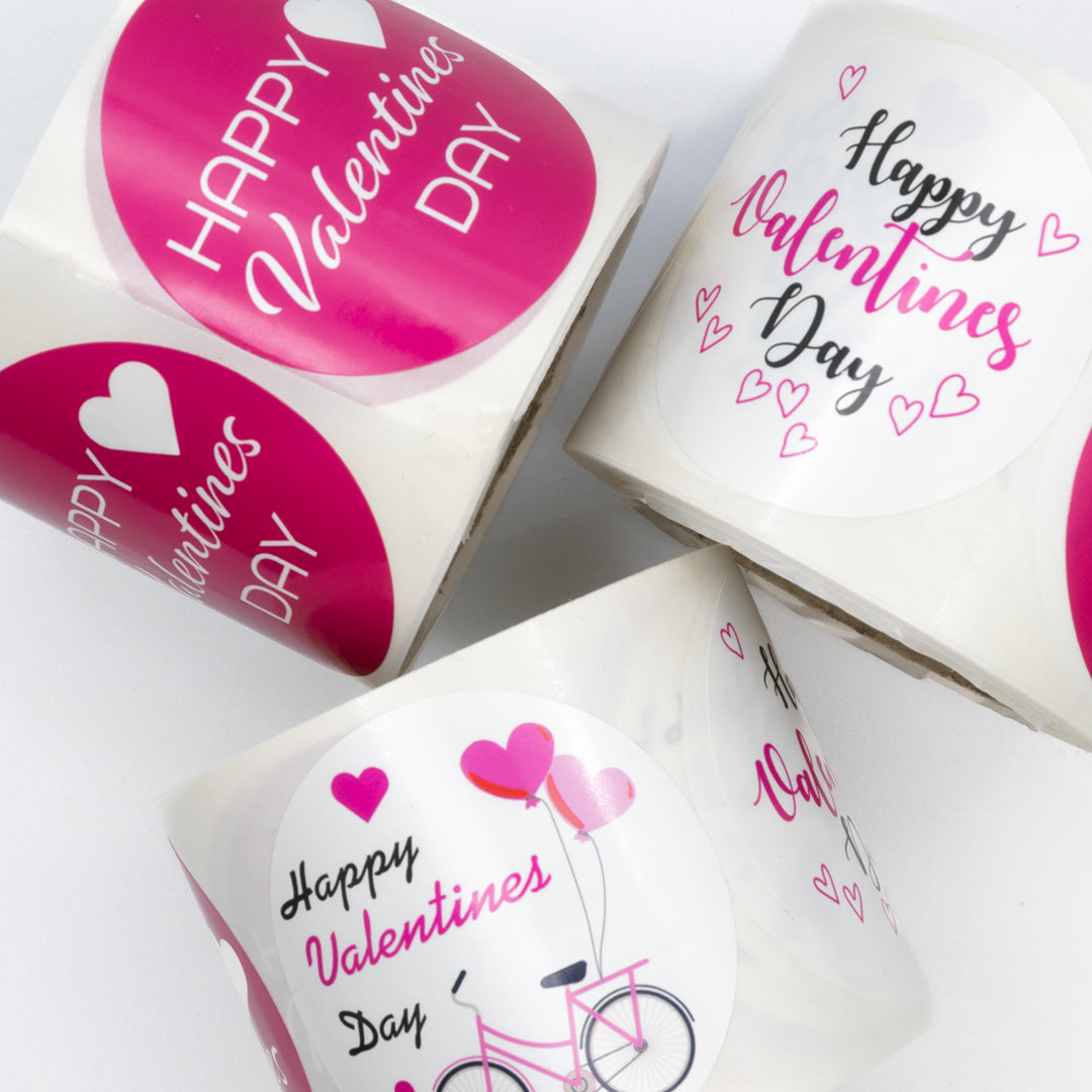 Occasional labels on self-adhesive foil - Valentines Day Stickers - FI 45 mm 200 pcs