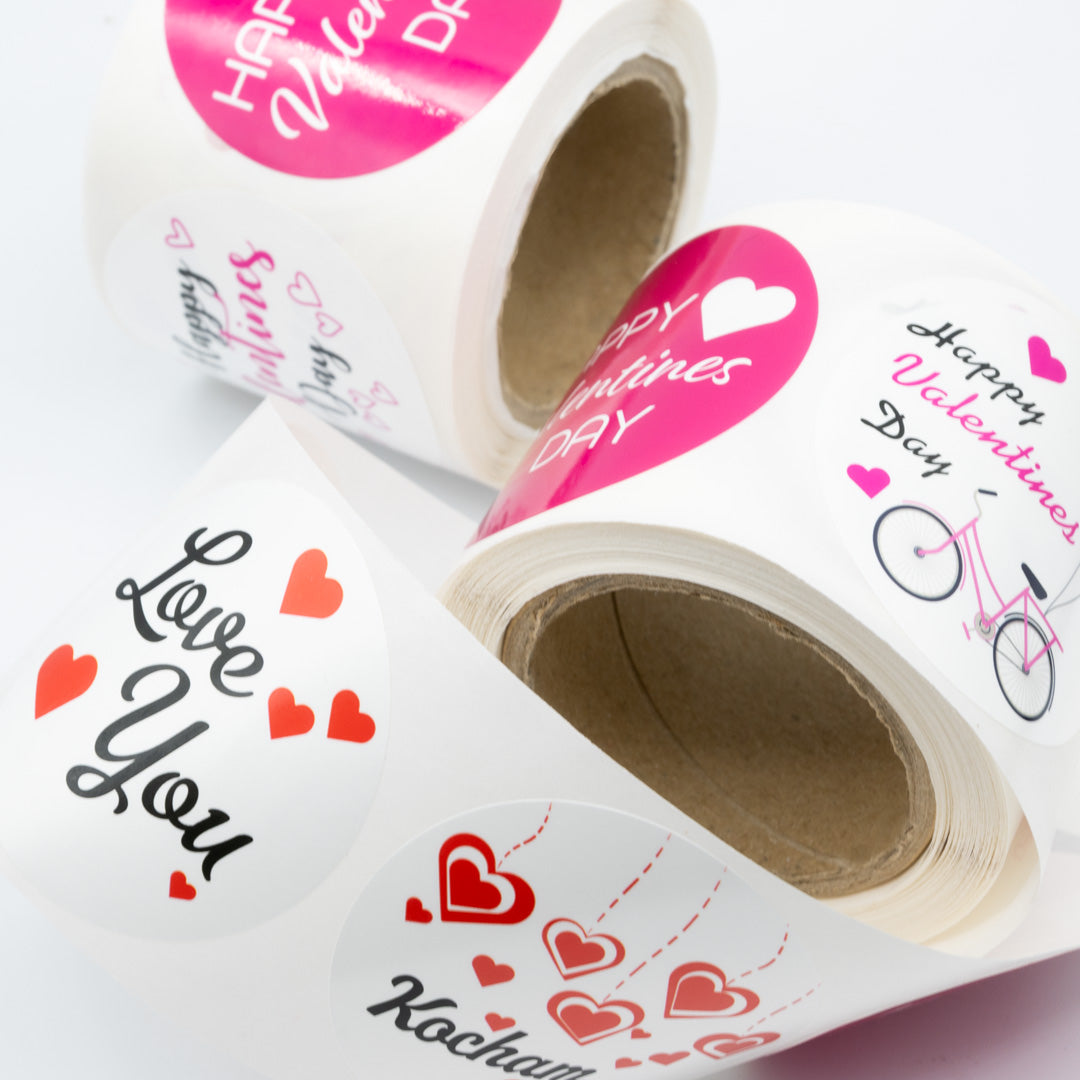 Occasional labels on self-adhesive foil - Valentines Day Stickers - FI 45 mm 200 pcs