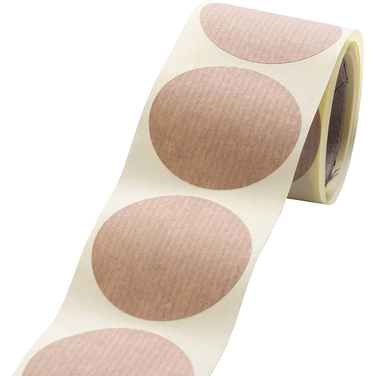 Kraft labels on roll fi 47 mm 100 pcs- ribbed paper