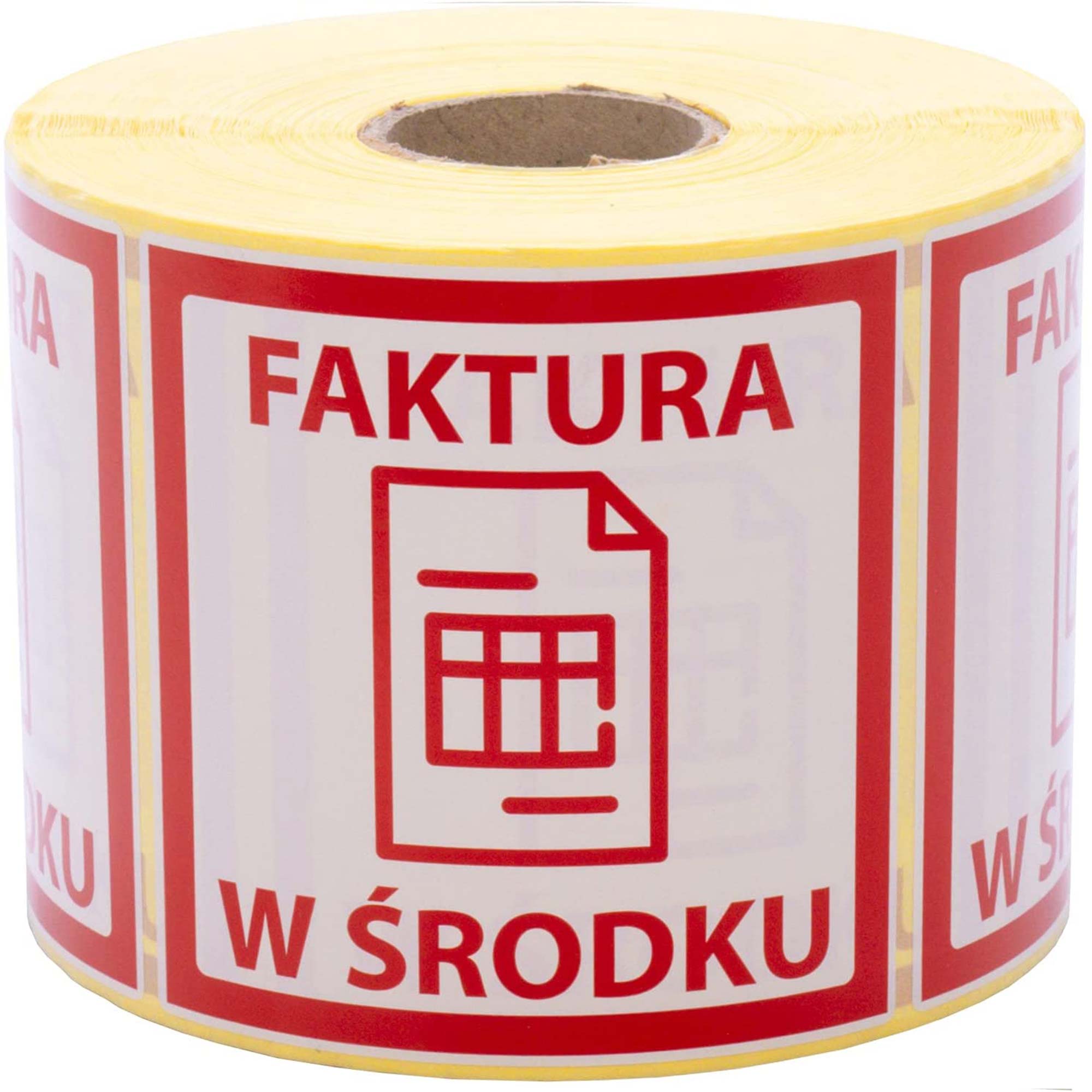 Invoice Sticker Labels Self-adhesive warning labels - Caution invoice - 98x98mm 1000 per roll ...