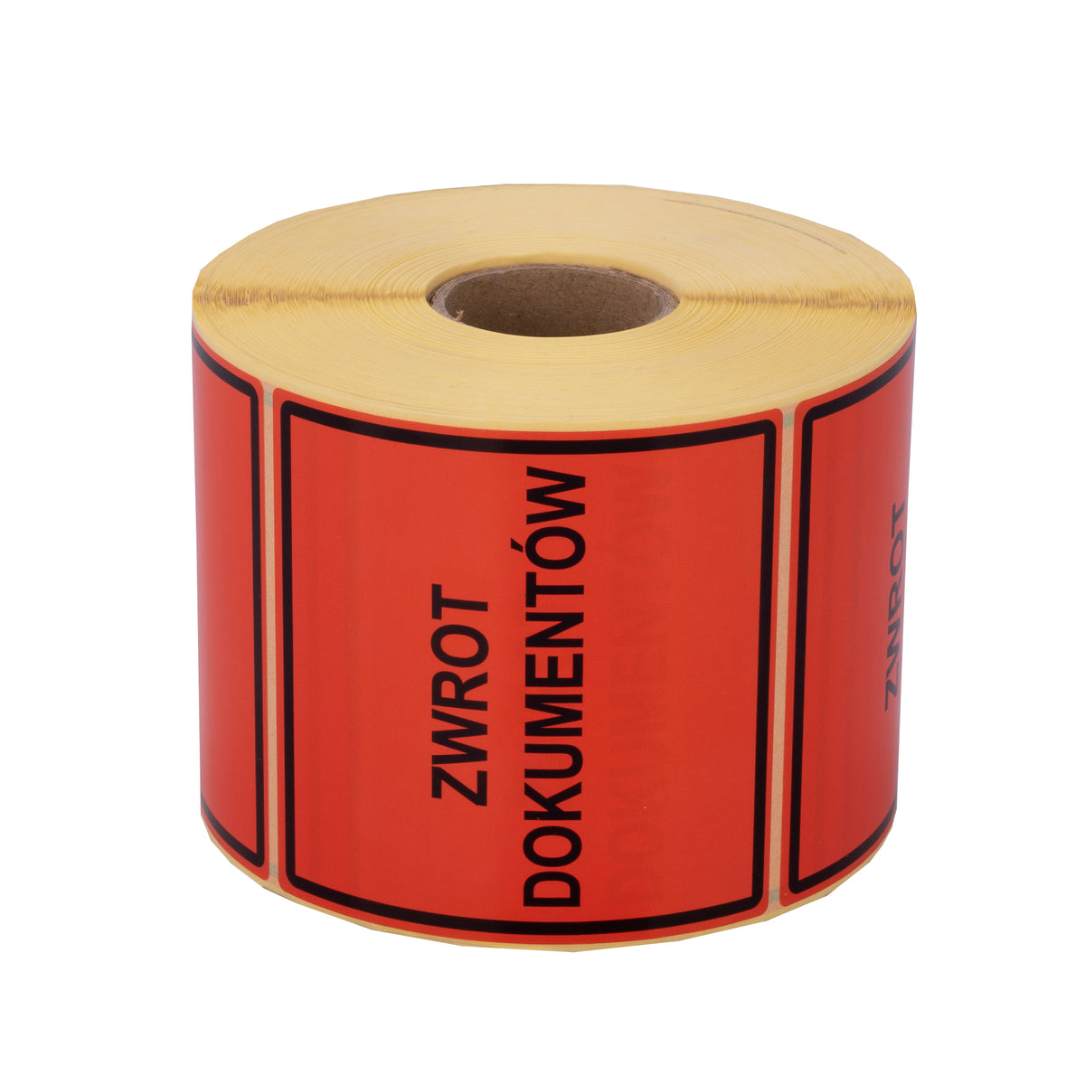 Self-adhesive warning labels - return of documents 98x98mm 1000 per roll