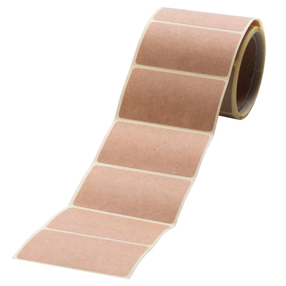 Kraft labels on roll 50 x 30 mm 100 pcs smooth paper