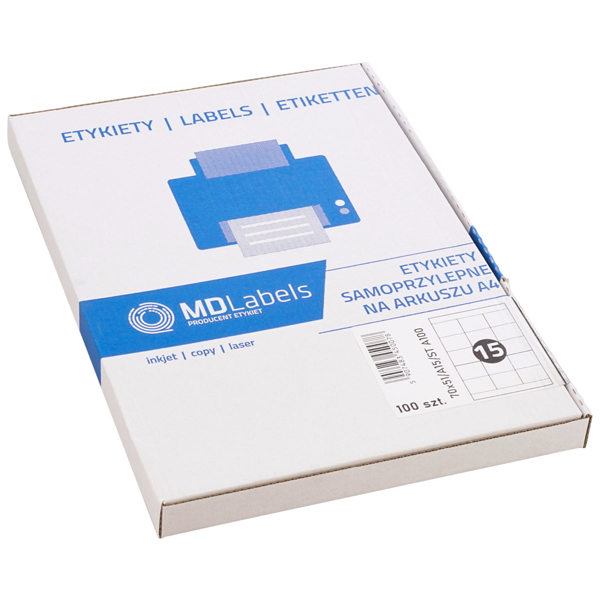 Self-adhesive labels on A4 sheets 70x51mm 100 sheets