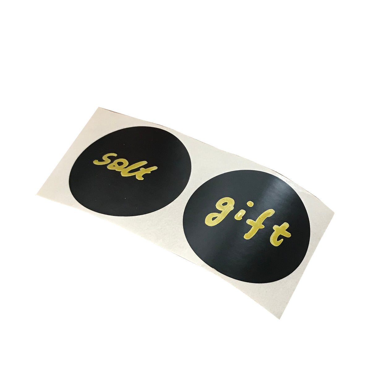 Labels stickers on black foil fi 47mm 100pcs