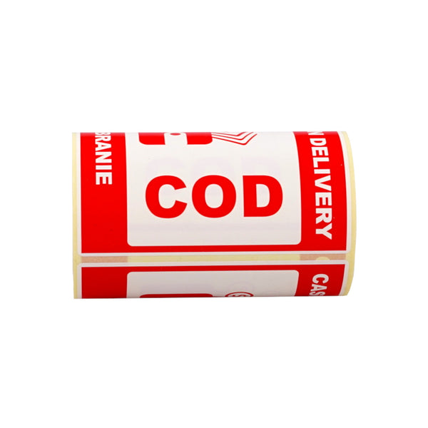 Cod Shipping Label Self-adhesive warning labels - Cash on delivery - COD - 98x98mm 100 pe ...