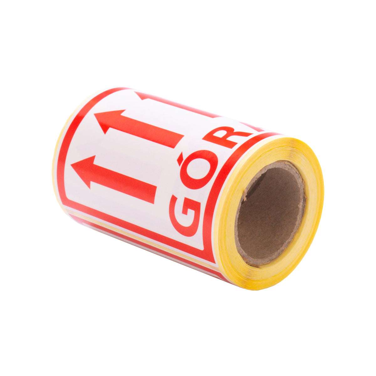 Self-adhesive warning labels - This way up - 98x98mm 100 per roll