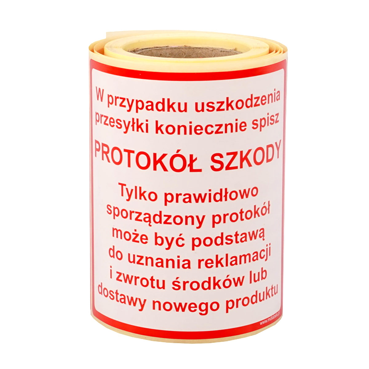 Self-adhesive warning labels - Damage report/certificate of compliance - 98x98mm 100 per roll